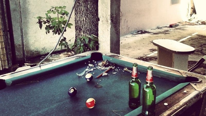 dirty pool table