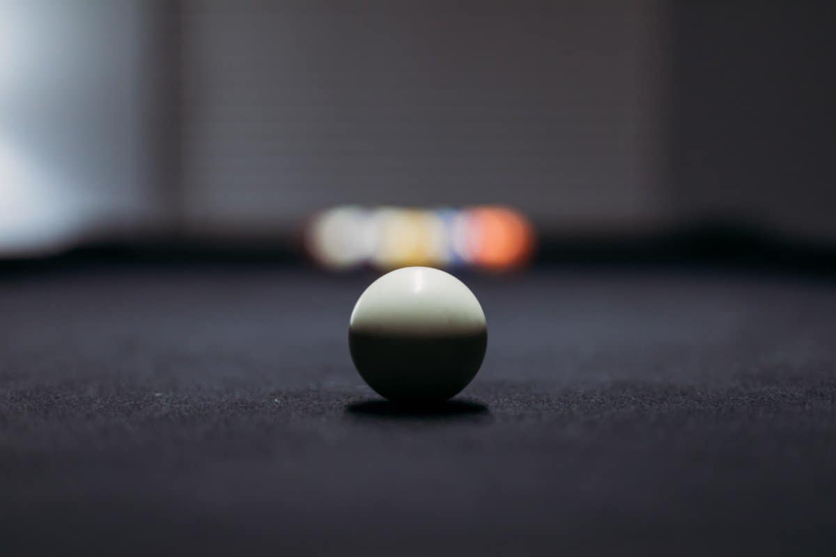 pool ball in front of other balls