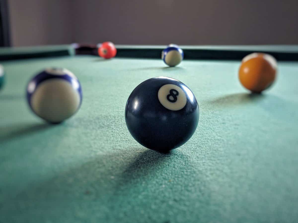 8 ball in front on pool table