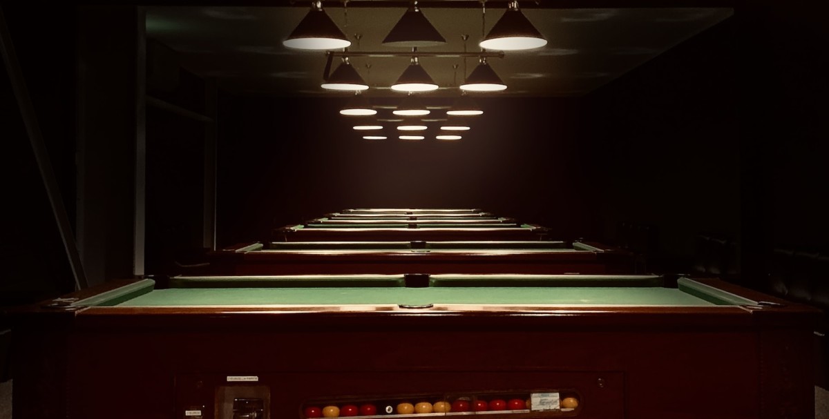 Rows of pool tables